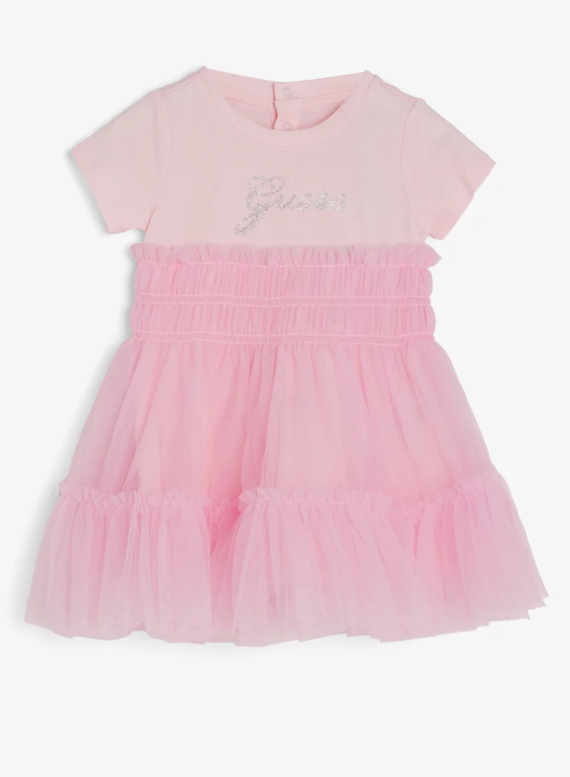 GUESS Infant Crew Neck Fit And Flare Dress And Panty